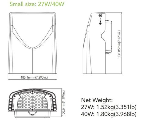 27W 3600LM Äquivalent des Wand-Satz-LED der Licht-50-100W HPS/HID im Freien